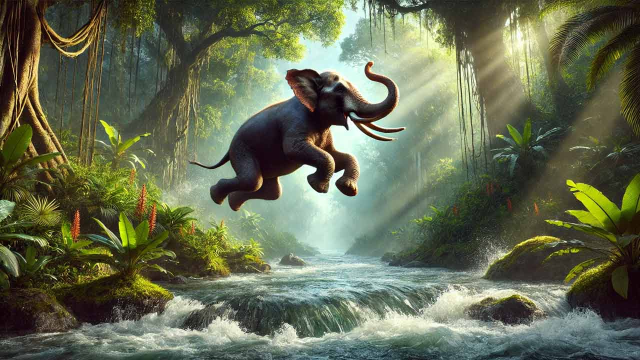 elephant qui saute